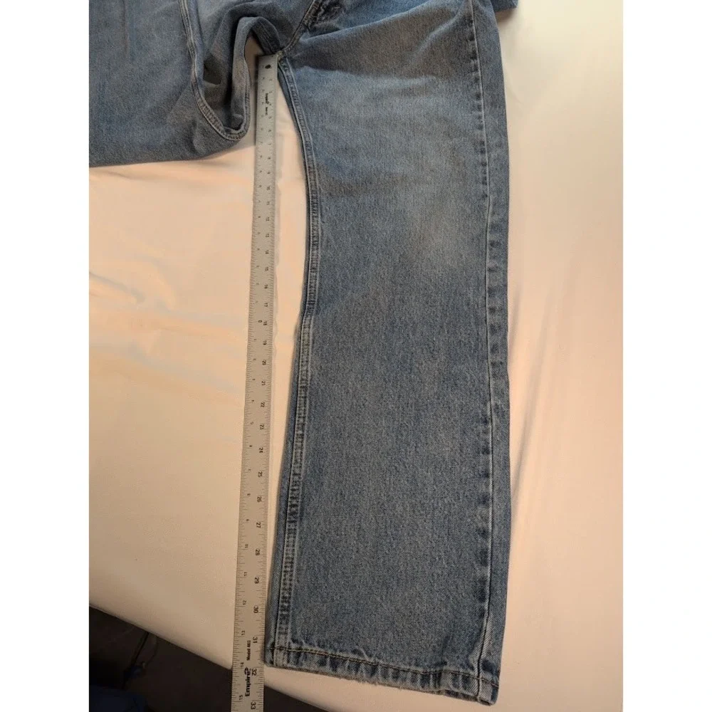 Levis 505 Regular Fit Straight Leg Jeans Mens 38x34 Medium Wash Blue Denim